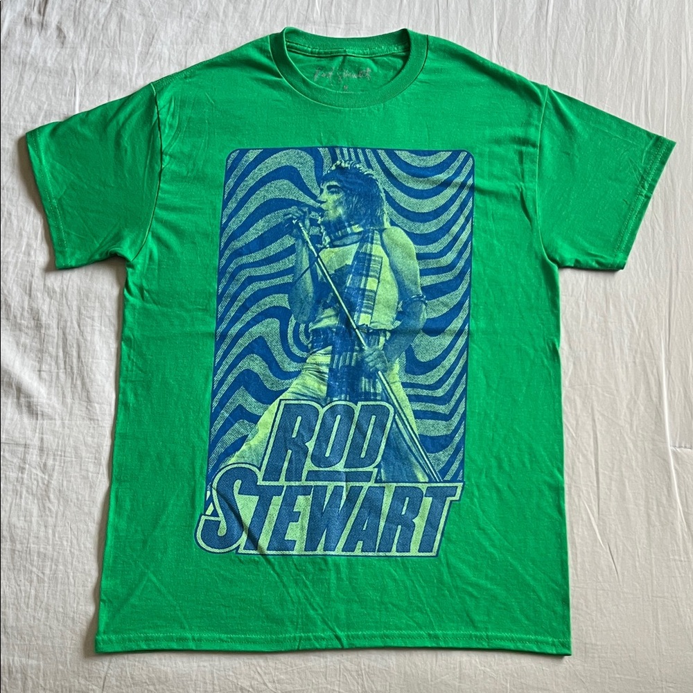 Rod Stewart Green Graphic Tee